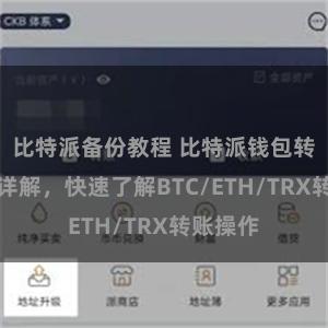 比特派备份教程 比特派钱包转账教程详解，快速了解BTC/ETH/TRX转账操作