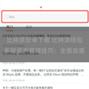 比特派安卓下载 比特派钱包多链资产管理技巧：全面攻略