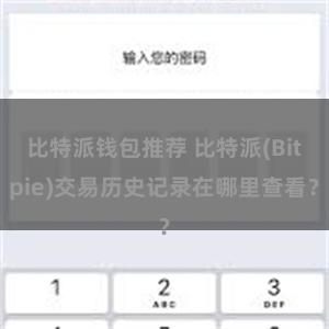 比特派钱包推荐 比特派(Bitpie)交易历史记录在哪里查看？